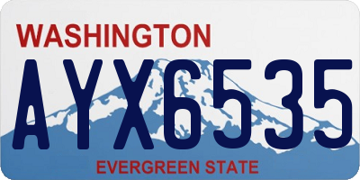 WA license plate AYX6535