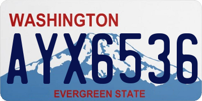 WA license plate AYX6536