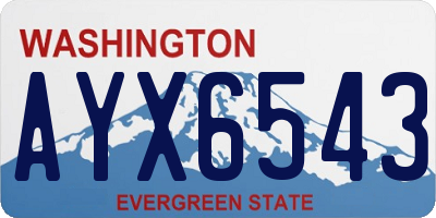 WA license plate AYX6543