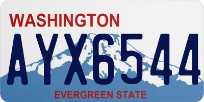 WA license plate AYX6544