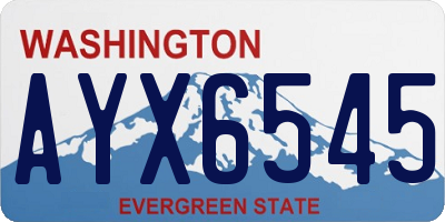 WA license plate AYX6545