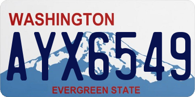 WA license plate AYX6549