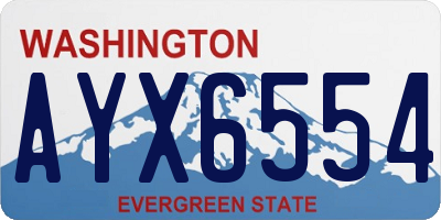 WA license plate AYX6554