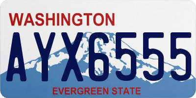 WA license plate AYX6555