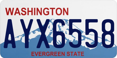 WA license plate AYX6558