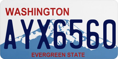 WA license plate AYX6560