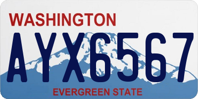 WA license plate AYX6567