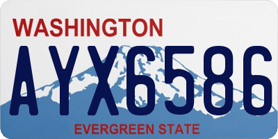 WA license plate AYX6586