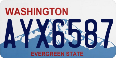 WA license plate AYX6587