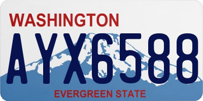 WA license plate AYX6588