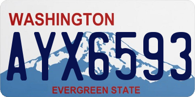 WA license plate AYX6593