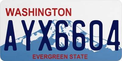 WA license plate AYX6604