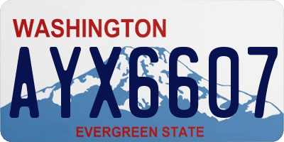 WA license plate AYX6607