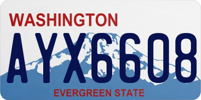 WA license plate AYX6608