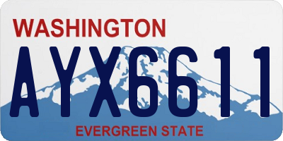 WA license plate AYX6611