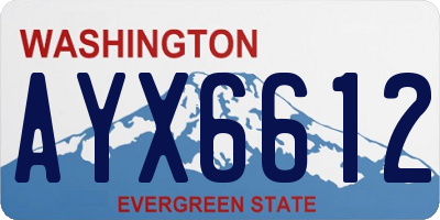 WA license plate AYX6612