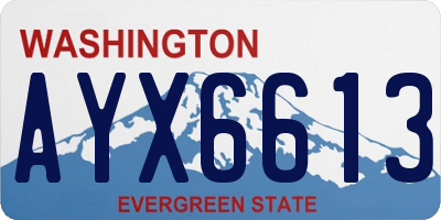 WA license plate AYX6613