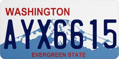 WA license plate AYX6615