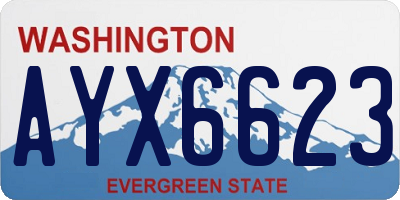 WA license plate AYX6623
