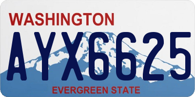 WA license plate AYX6625