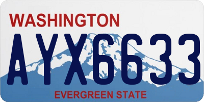 WA license plate AYX6633