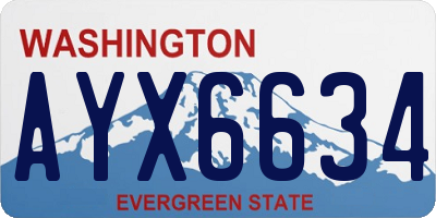 WA license plate AYX6634