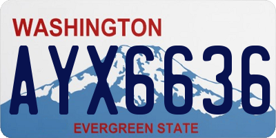 WA license plate AYX6636