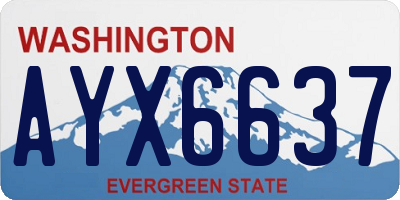 WA license plate AYX6637