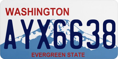 WA license plate AYX6638