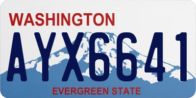 WA license plate AYX6641