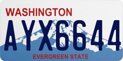 WA license plate AYX6644