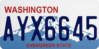 WA license plate AYX6645