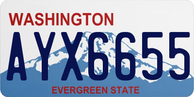WA license plate AYX6655