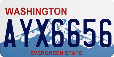 WA license plate AYX6656