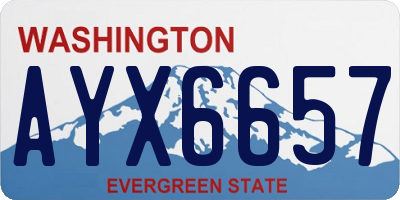 WA license plate AYX6657