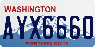 WA license plate AYX6660