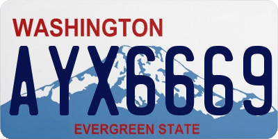 WA license plate AYX6669