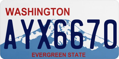 WA license plate AYX6670