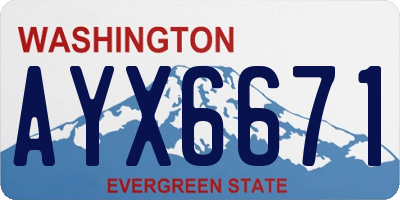 WA license plate AYX6671
