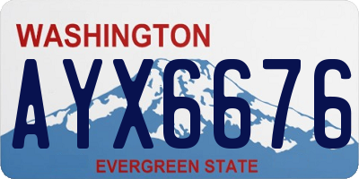 WA license plate AYX6676