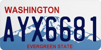 WA license plate AYX6681