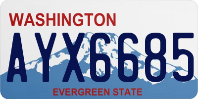 WA license plate AYX6685