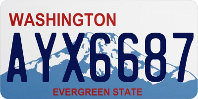 WA license plate AYX6687