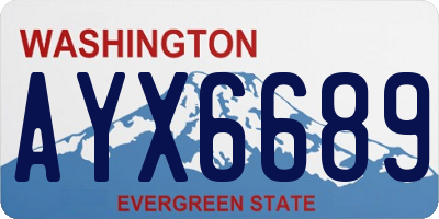 WA license plate AYX6689
