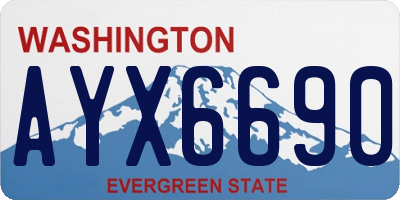 WA license plate AYX6690