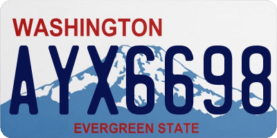 WA license plate AYX6698