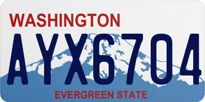 WA license plate AYX6704