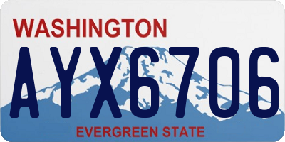 WA license plate AYX6706