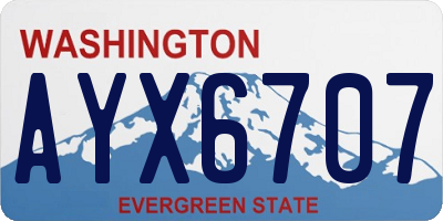 WA license plate AYX6707