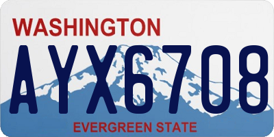 WA license plate AYX6708